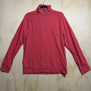 Goodfellow & Co Mens Medium Red 1/4 Zip Pullover Sweatshirt Cotton Blend Casual